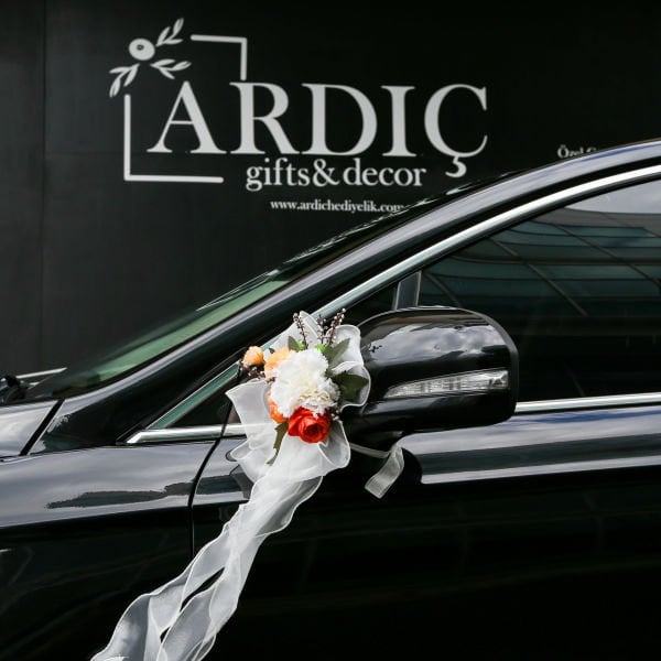 Gelin Arabası / Düğün Aracı Süsleme - Turuncu