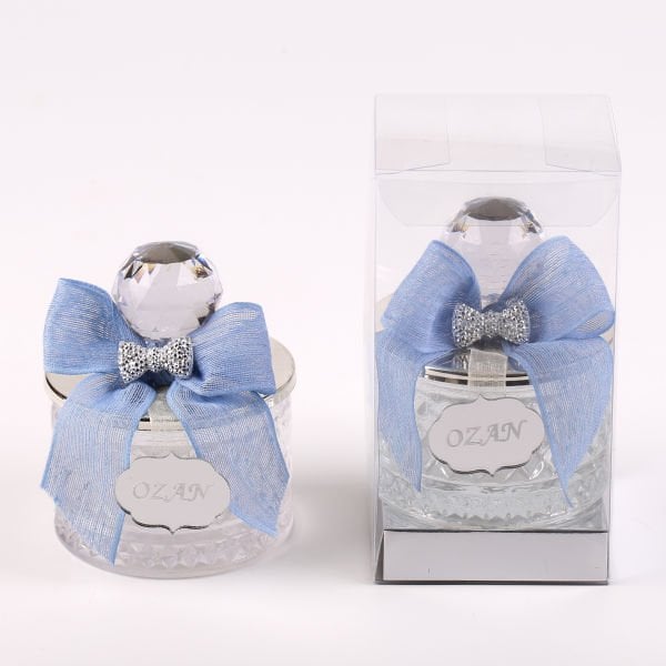 Baklava Desenli Kristal Tepeli Cam Şekerlik / Drajelik