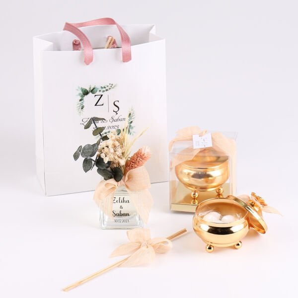 Karton Çantalı Oda Kokusu ve Drajelik Set