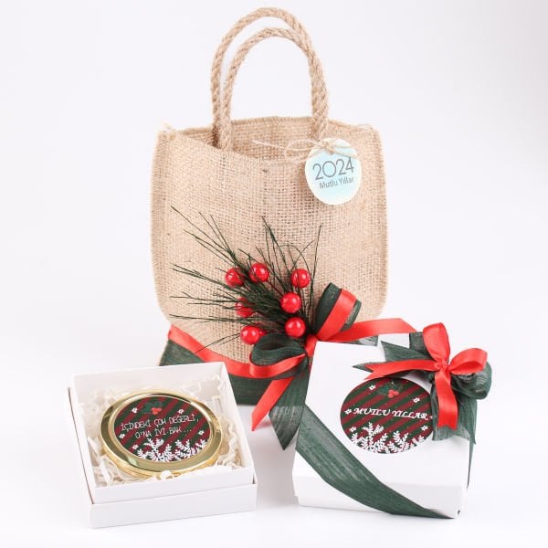 Jüt Çantalı Yılbaşı Ayna