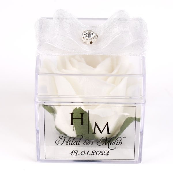 Mika Kutuda Kadife Gül - Beyaz