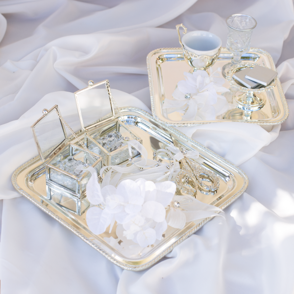 Gümüş Tepsi Seti Söz ve Damat Kahvesi