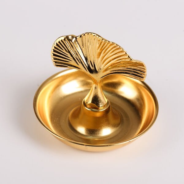 Metal Tepeli Gold Lokumluk - Yaprak Figürlü