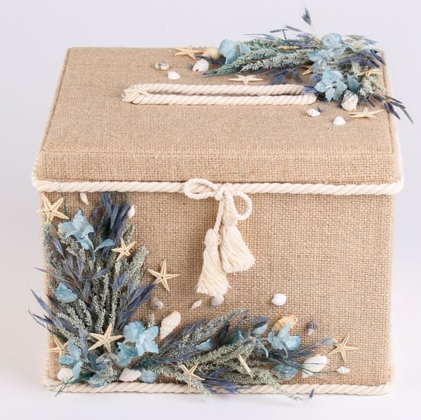 Deniz Konseptli Jüt Kumaş Kaplı Takı Kutusu