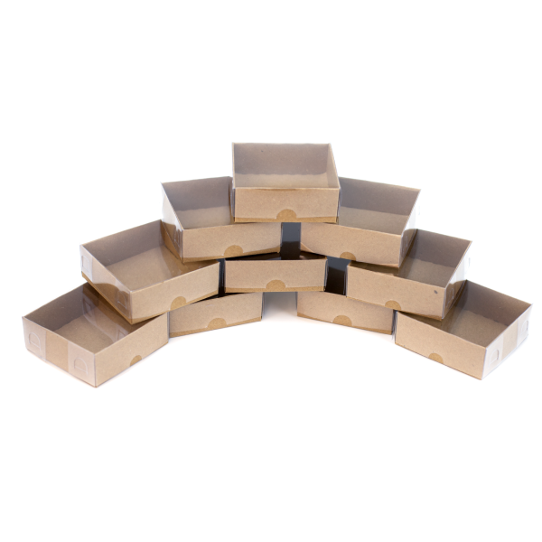 Kraft Kutu - Şeffaf Asetat Kapaklı