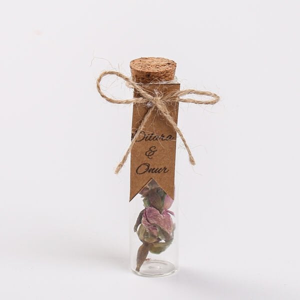 Cam Tüpte Kuru Mini Güller