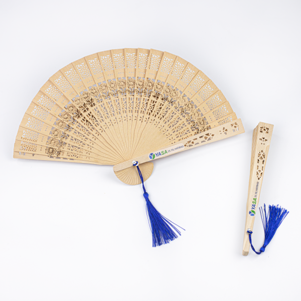 Ahşap Yelpaze - Şeffaf Stickerlı