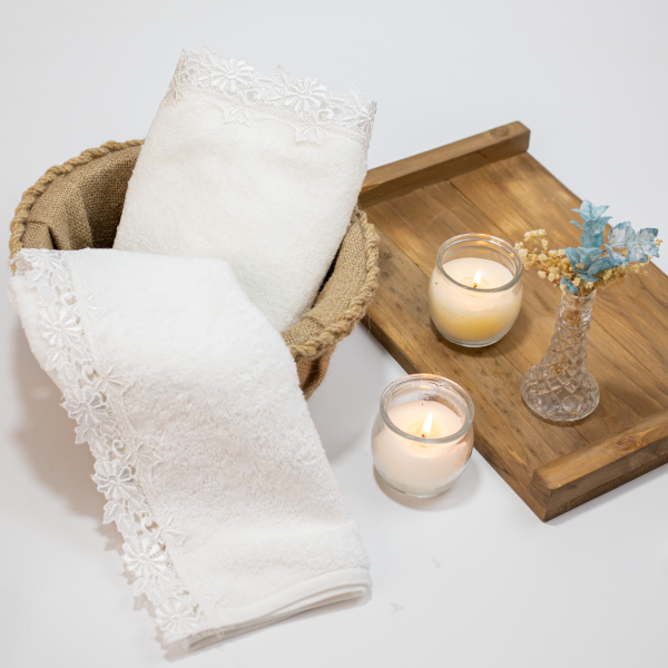 2'li Havlu Set - Güpürlü