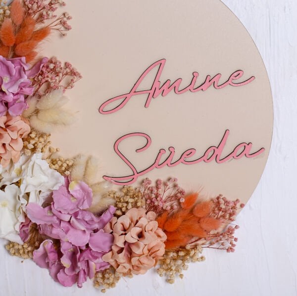 Pembe Kapı Süsü - Ahşap Lazer Kesim