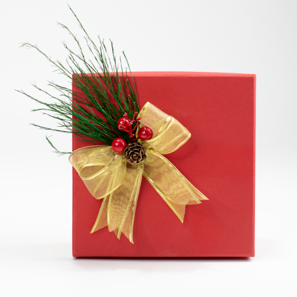 Gold Kurdeleli Kırmızı Hediye Kutusu 20x20x10 cm