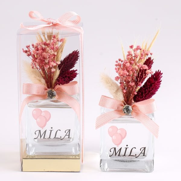 Kare Cam Şişede Yükselticili Asetat Kutuda Oda Kokusu - Pembe