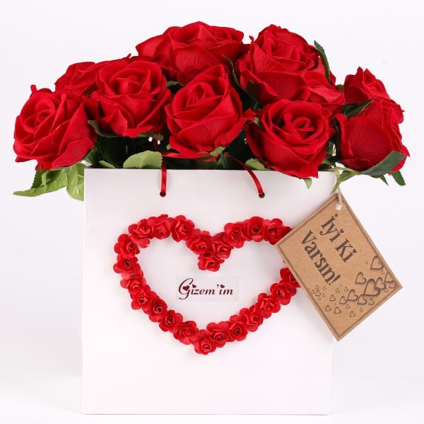 Kalpli Çanta - Kırmızı Güller