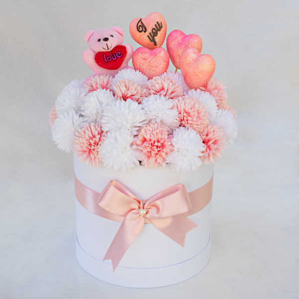 Kalpli Ayıcıklı Kasımpatı Buketi