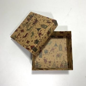 Yılbaşı Temalı Hediye Kutusu - Dekoratif Boş Kutu