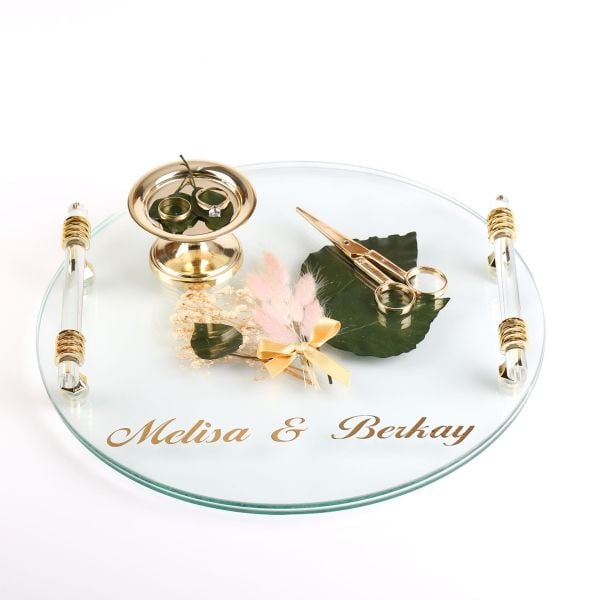 Cam Söz Tepsisi Set - Daire