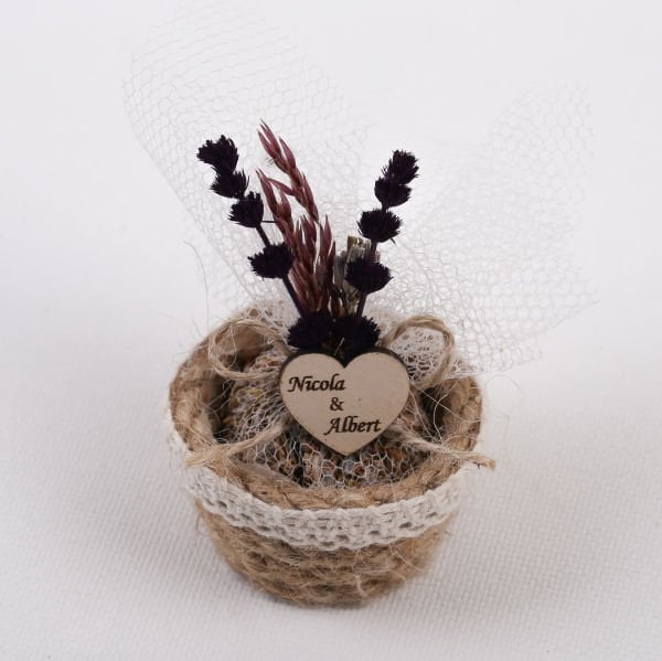 Lavantalı Mini Jüt Sepetler