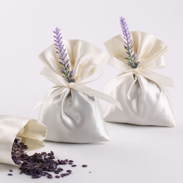 Saten Lavanta Kesesi - Beyaz