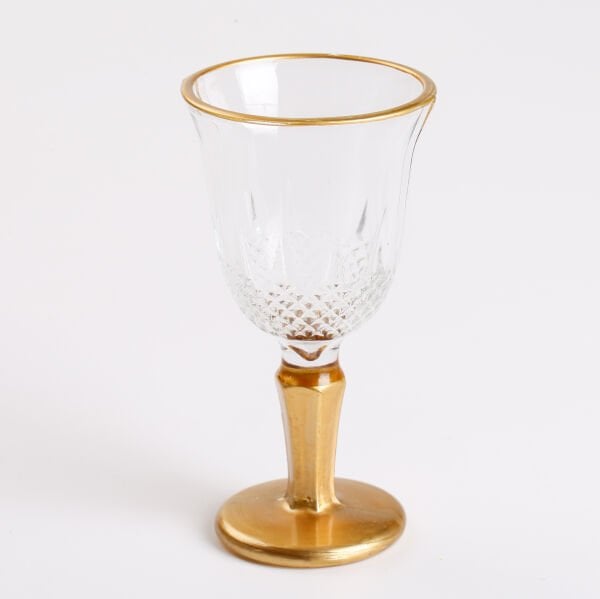 Kahve Yanı Su Bardağı - Gold Ayaklı Kadeh