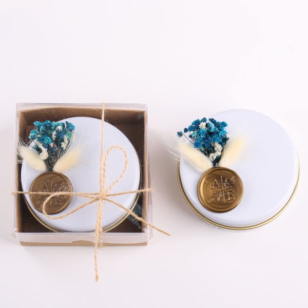 Metal Kutulu Mum - Kraft Paket