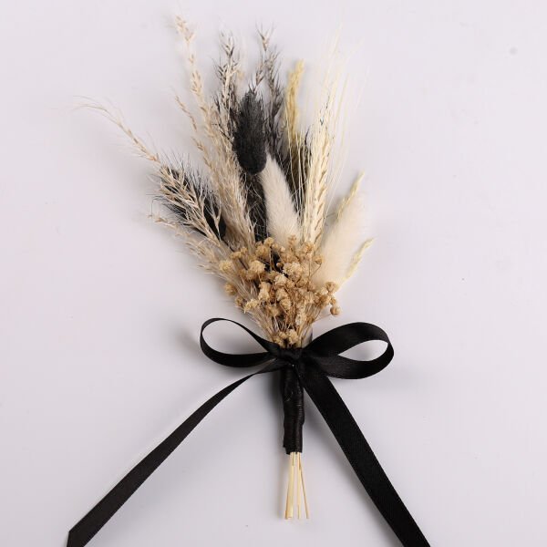 Mini Çiçek Buketi - Siyah Kurdele