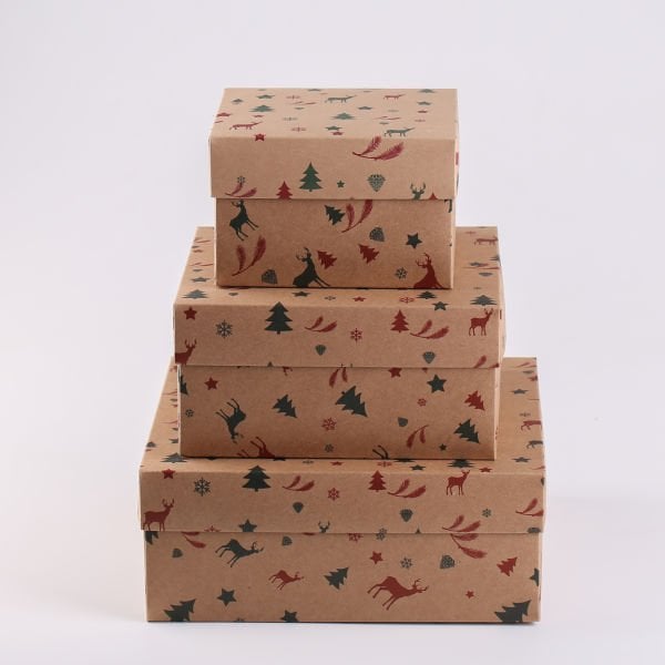 Kraft Hediye Kutusu - Yeni Yıl Konseptli