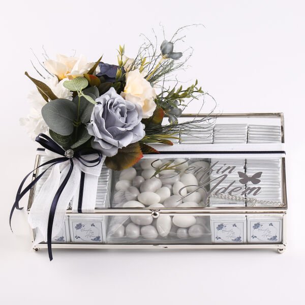 Cam Kutuda 100 Madlen Çikolata - Gümüş