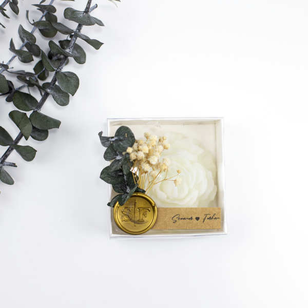 İsme Özel Mühürlü Şakayık Mum