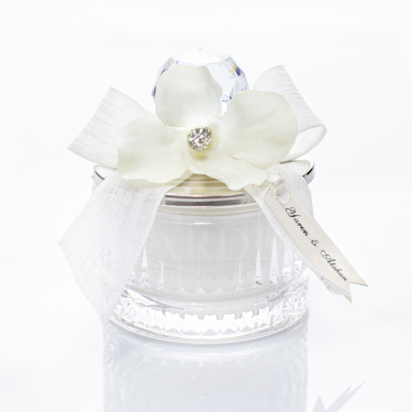 Çizgili Desen Cam Şekerlik Mum