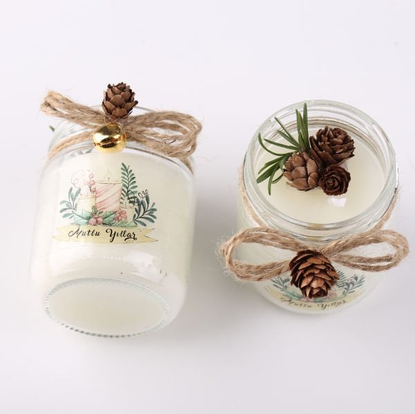 Kozalaklı Kavanoz Mum CN017