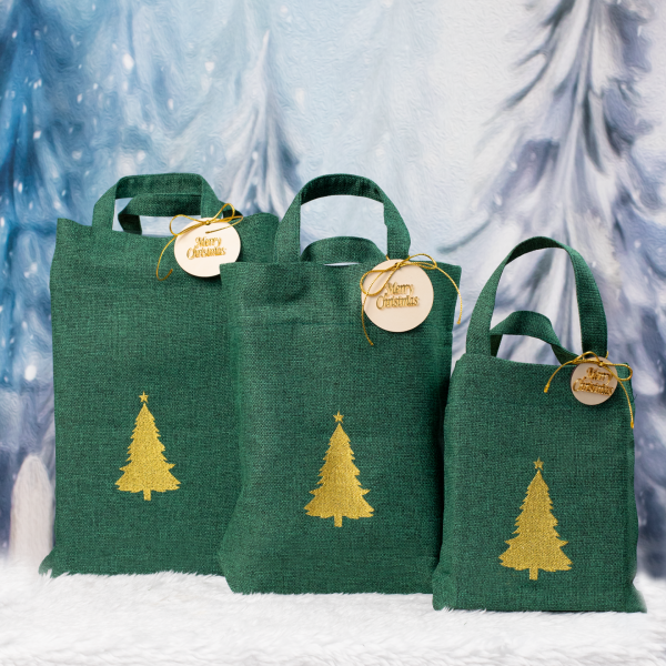 Nakışlı Jüt Çanta Yılbaşı Konseptli - EB002
